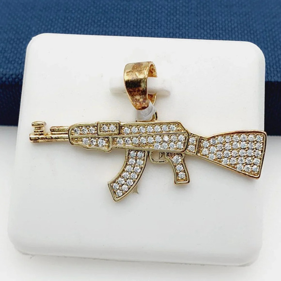 "14K Gold Plated Cubic Zircon Pendant, INUS1BR076 - Picture 9 of 10